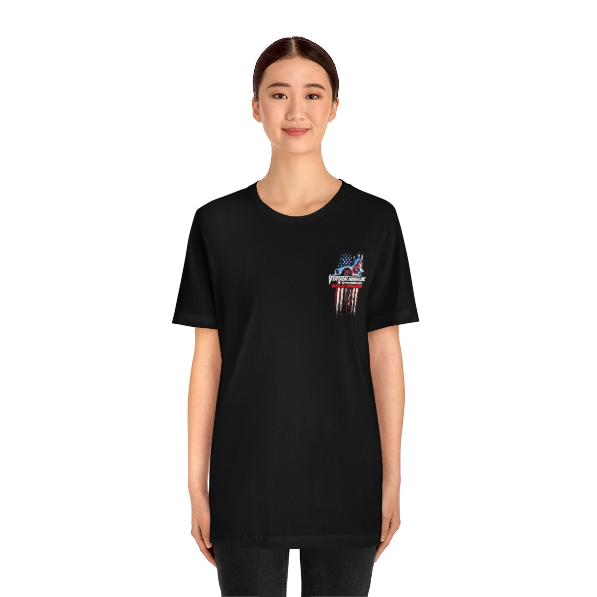 Unisex Jersey Short Sleeve Tee Tesla Model 3 Flag Color V VATES317