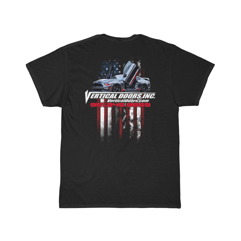 Men's Short Sleeve Tee Ford Mustang USA Color Flag V