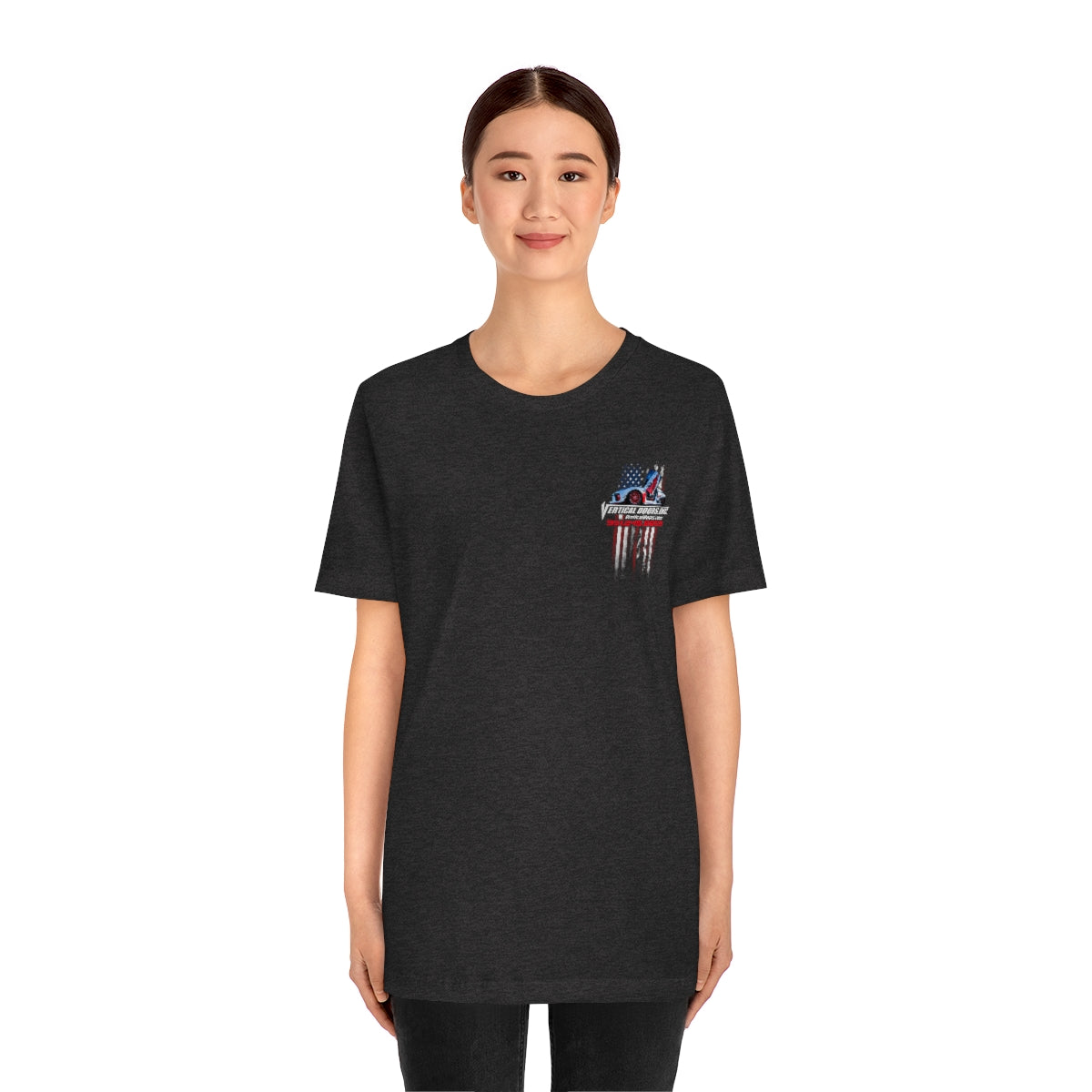 Unisex Jersey Short Sleeve Tee Tesla Model 3 Flag Color V VATES317
