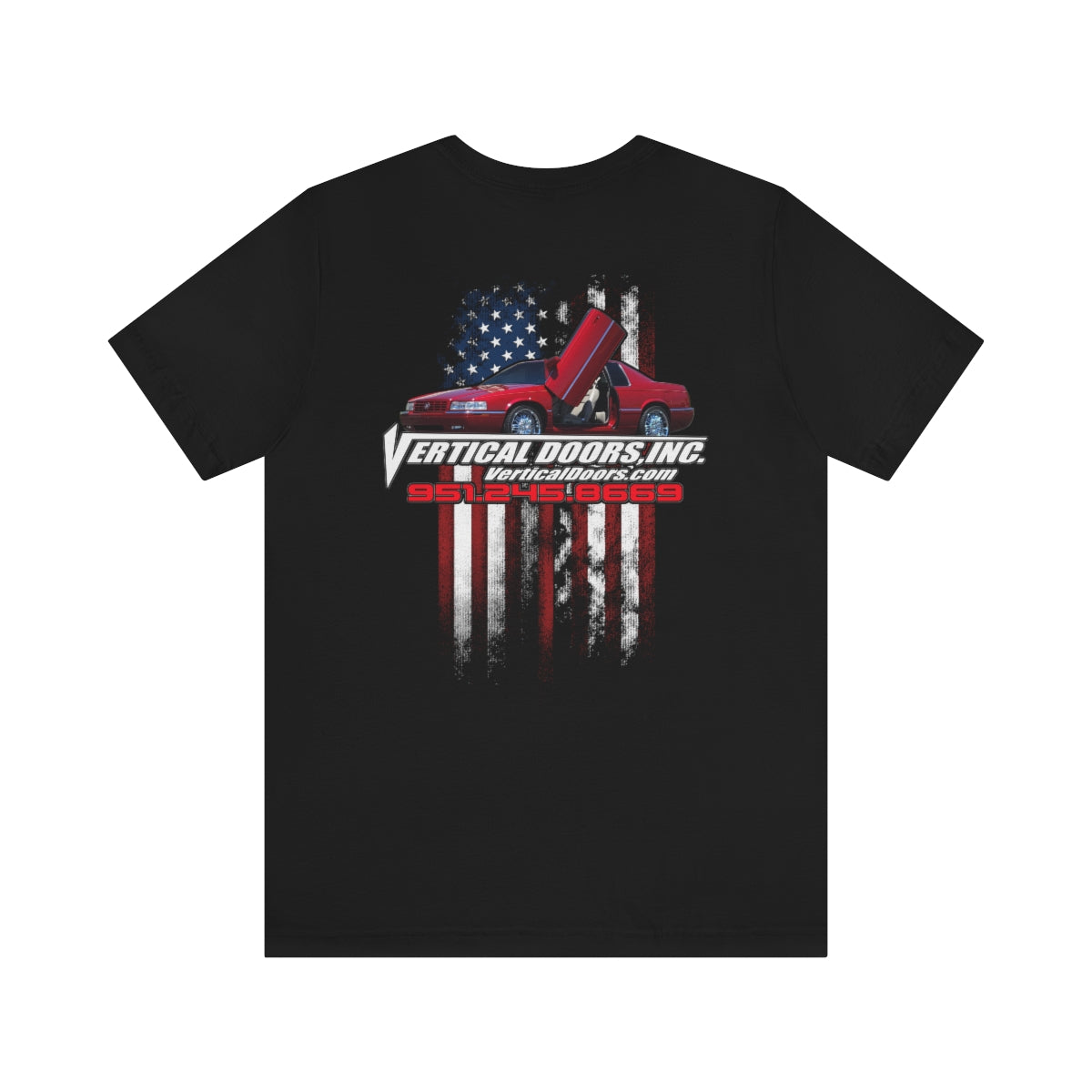 Unisex Jersey Short Sleeve Tee Cadillac Eldorado USA Color Flag V