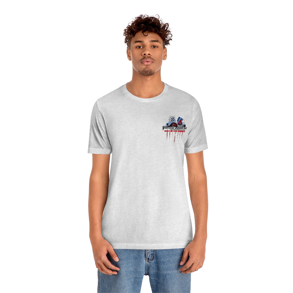 Unisex Jersey Short Sleeve Tee Tesla Model 3 Flag Color V VATES317