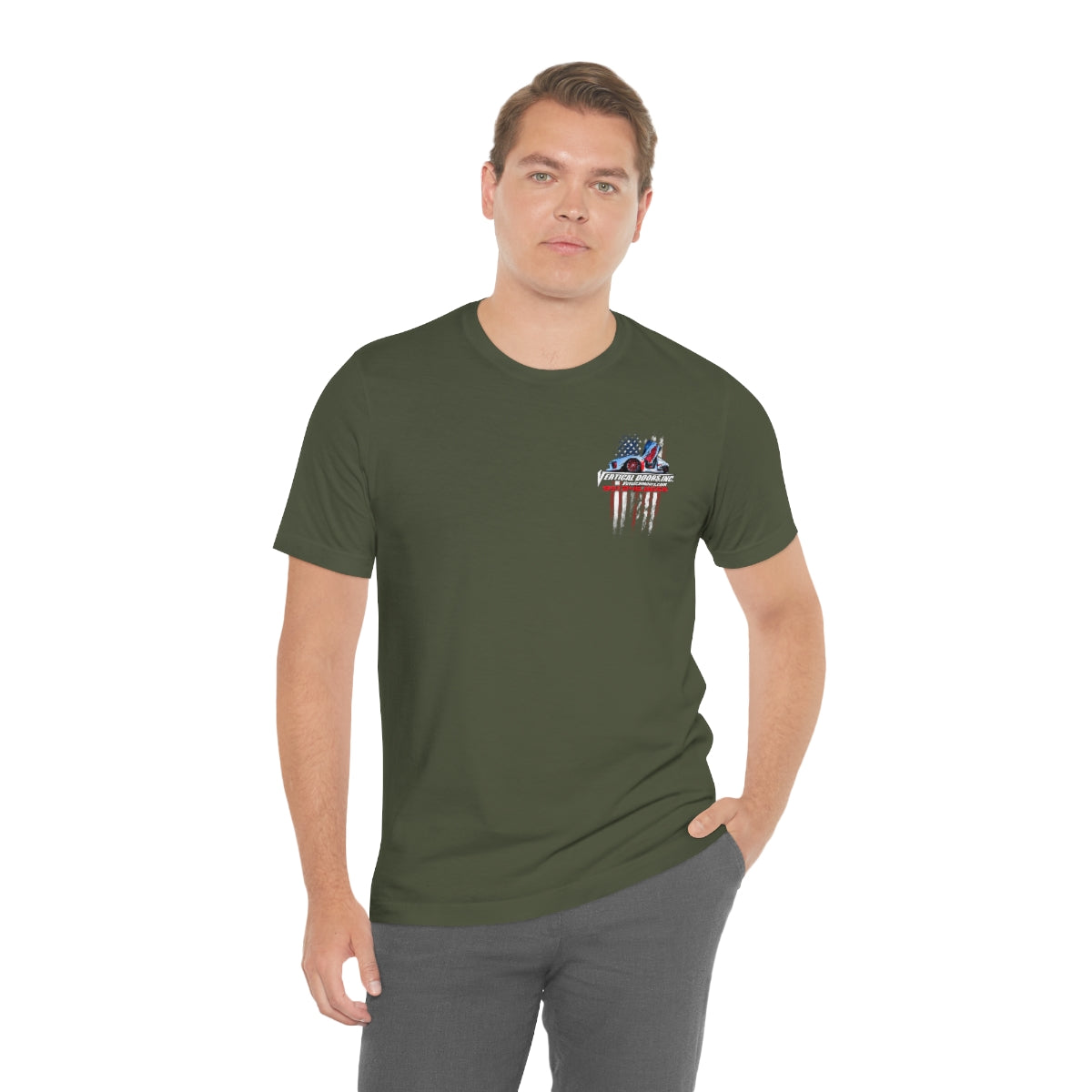 Unisex Jersey Short Sleeve Tee Tesla Model 3 Flag Color VATES317