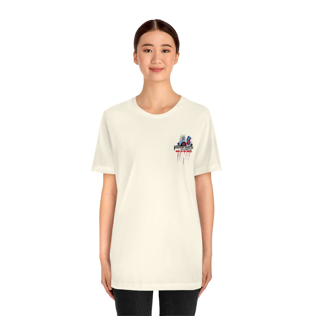 Unisex Jersey Short Sleeve Tee Tesla Model 3 Flag Color V VATES317