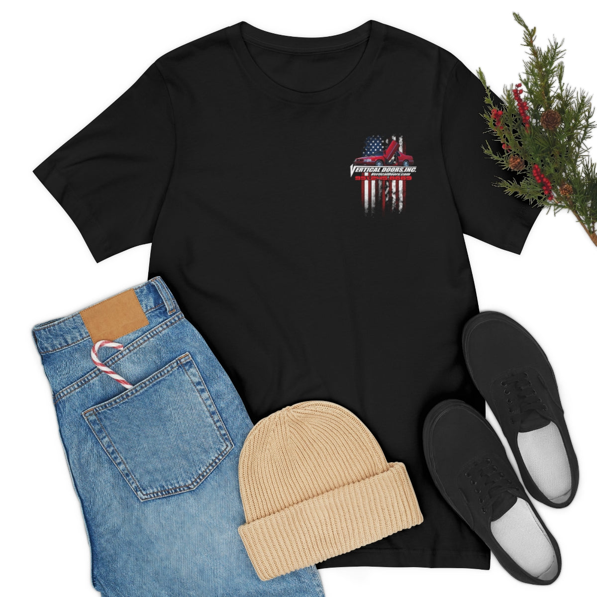 Unisex Jersey Short Sleeve Tee Cadillac Eldorado USA Color Flag V