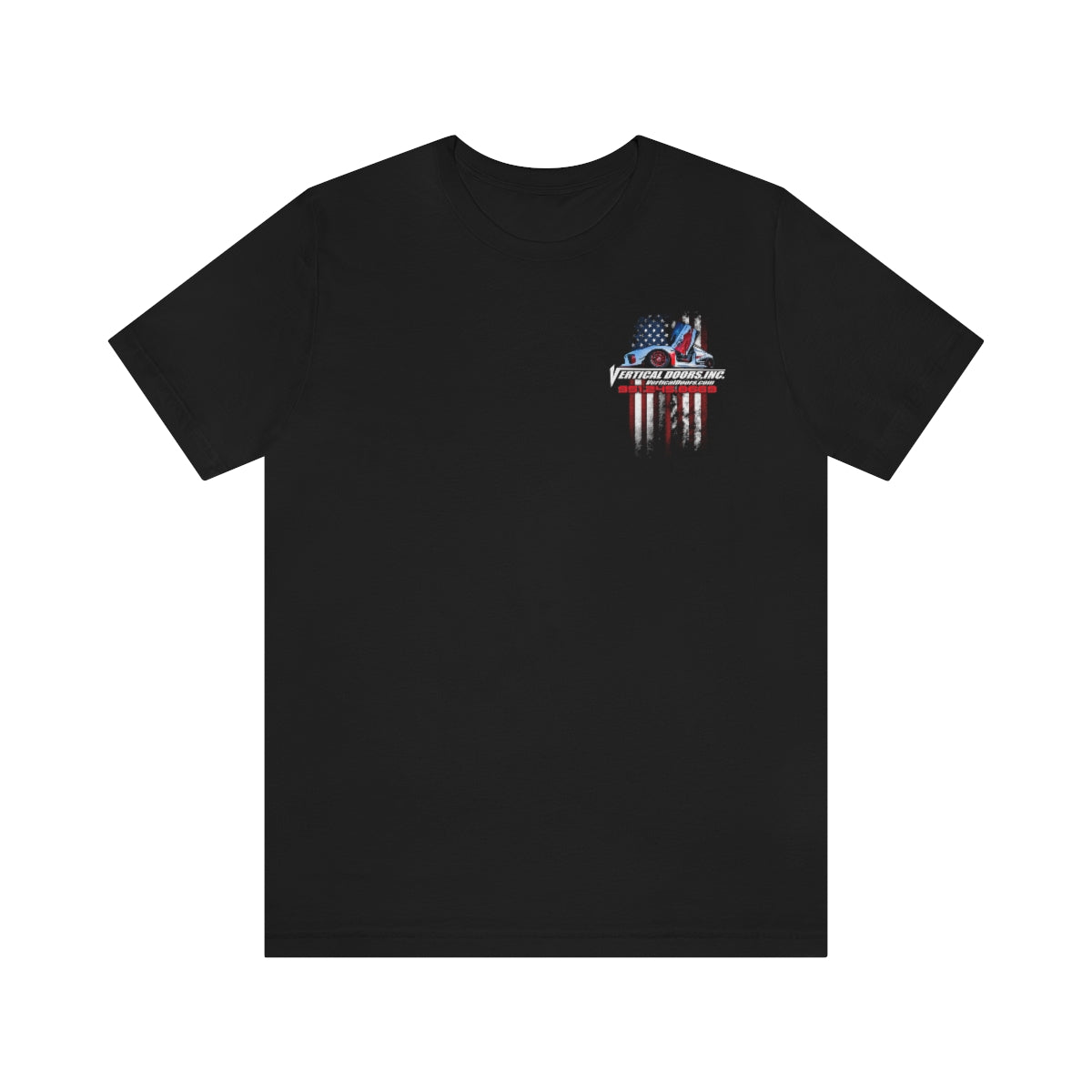 Unisex Jersey Short Sleeve Tee Tesla Model 3 Flag Color VATES317