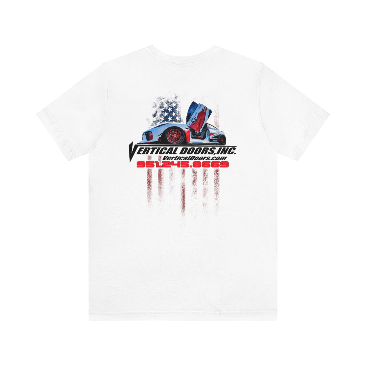 Unisex Jersey Short Sleeve Tee Tesla Model 3 Flag Color VATES317