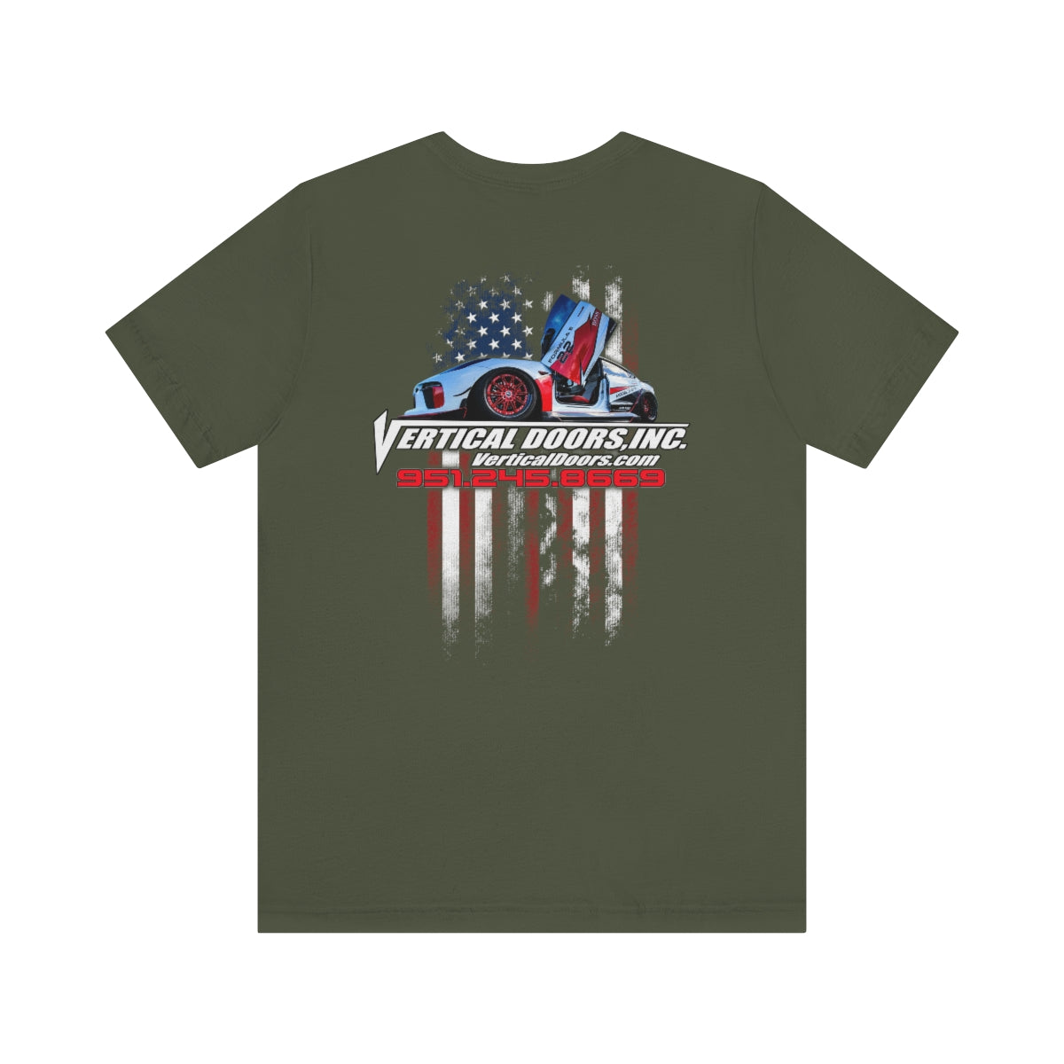 Unisex Jersey Short Sleeve Tee Tesla Model 3 Flag Color VATES317