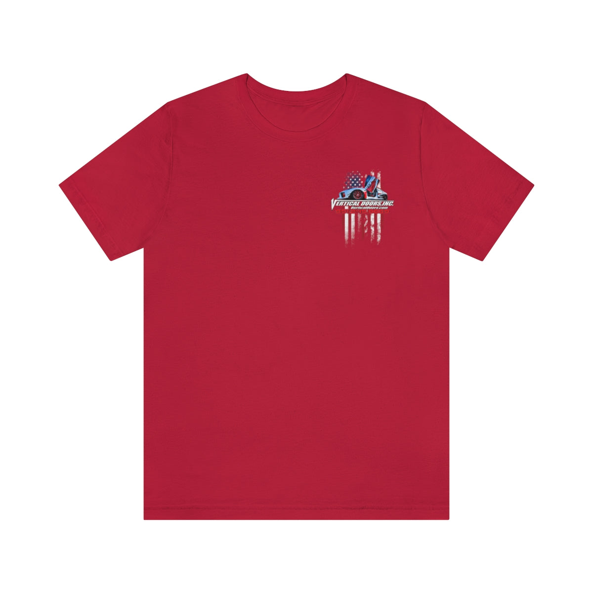 Unisex Jersey Short Sleeve Tee Tesla Model 3 Flag Color VATES317