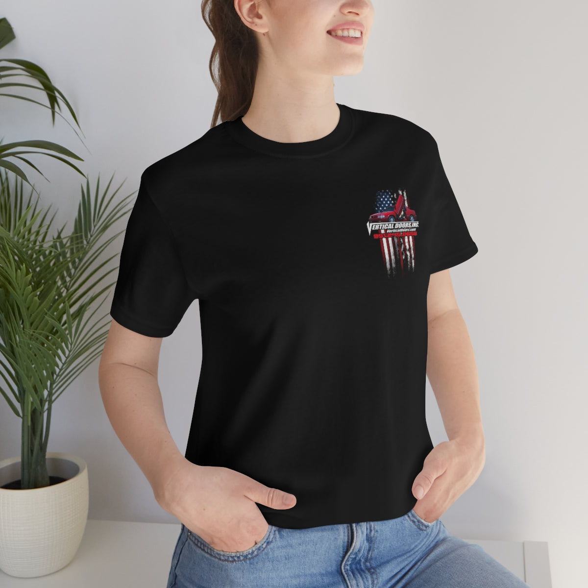 Unisex Jersey Short Sleeve Tee Cadillac Eldorado USA Color Flag V