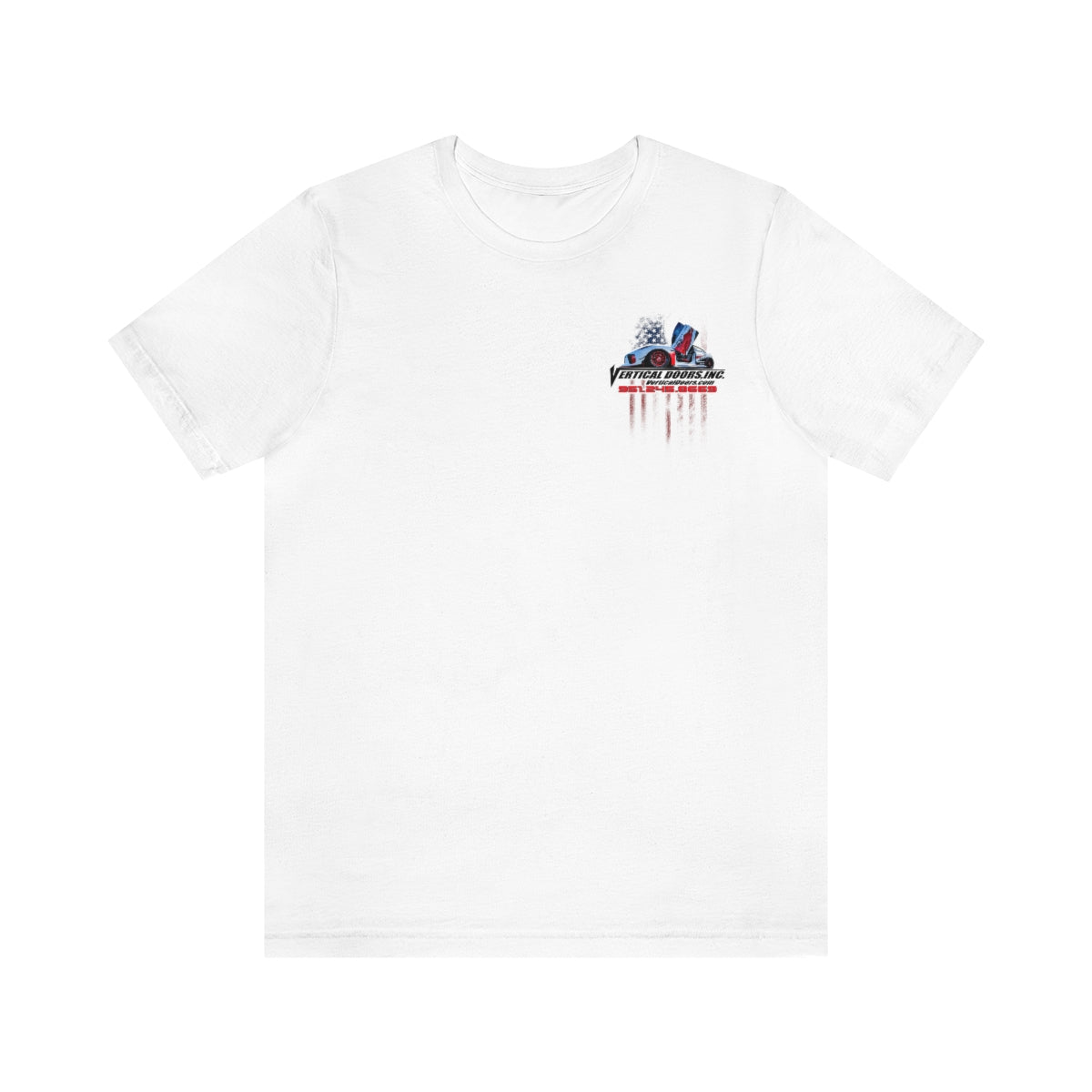 Unisex Jersey Short Sleeve Tee Tesla Model 3 Flag Color VATES317