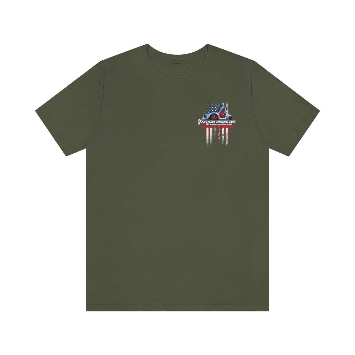 Unisex Jersey Short Sleeve Tee Tesla Model 3 Flag Color VATES317
