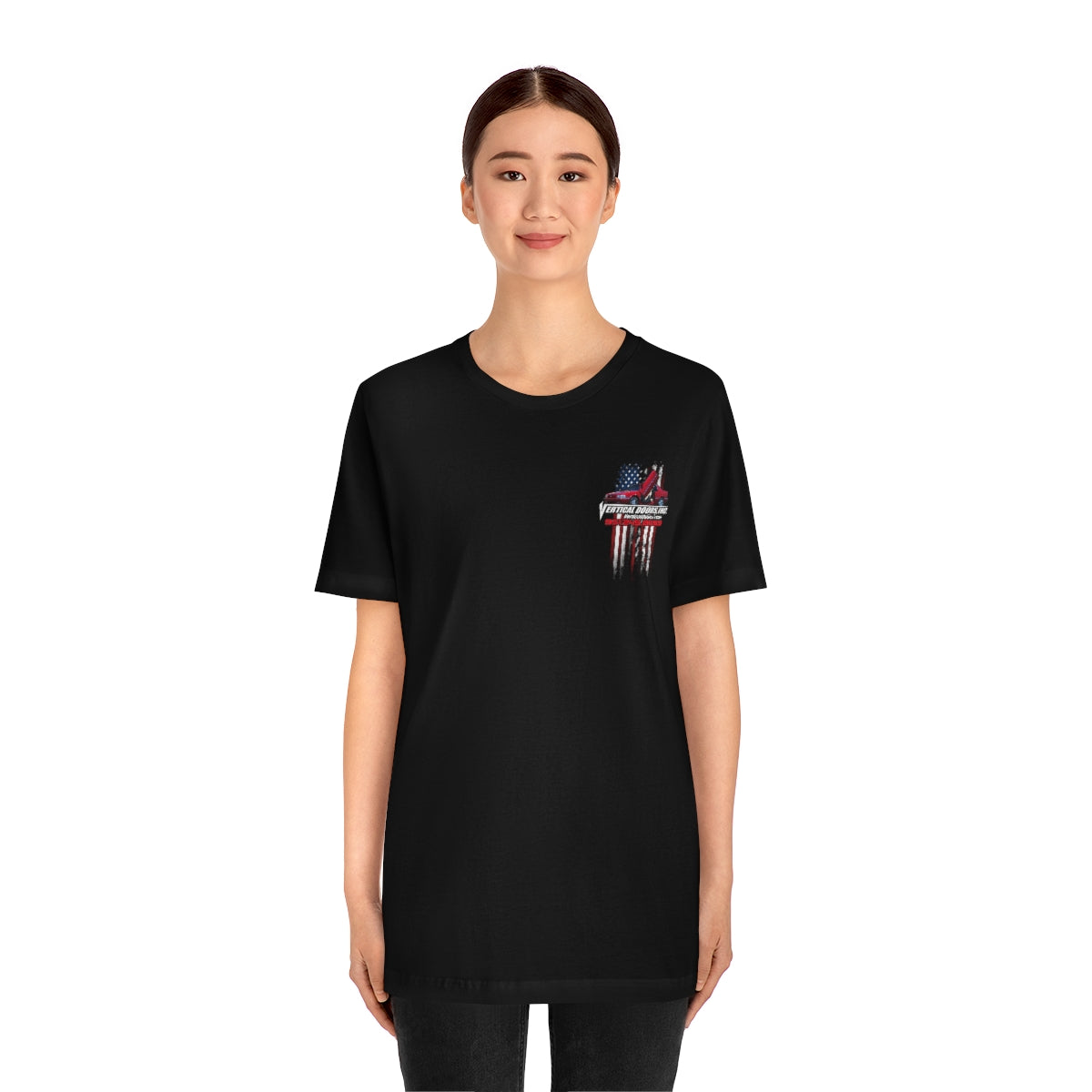 Unisex Jersey Short Sleeve Tee Cadillac Eldorado USA Color Flag V
