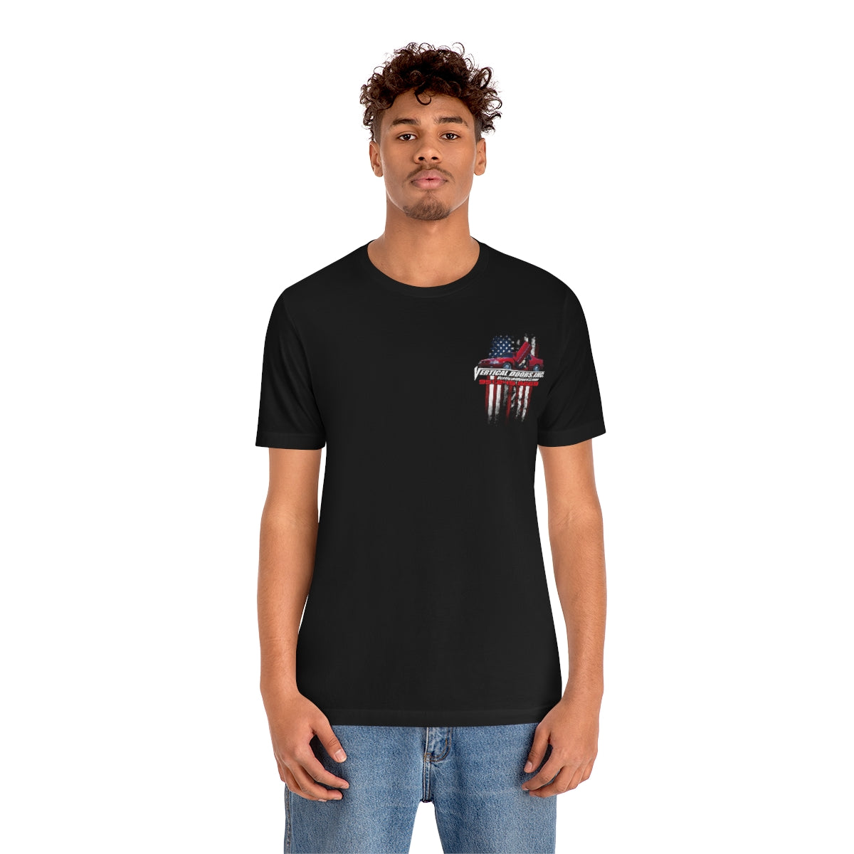 Unisex Jersey Short Sleeve Tee Cadillac Eldorado USA Color Flag V