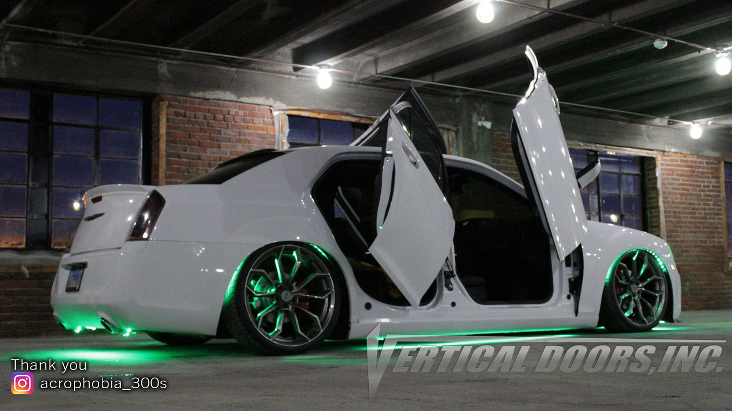 Vertical Lambo Doors on a Chrysler 300 @navarro_345v8 Installed by Ver –  Vertical Doors, Inc.