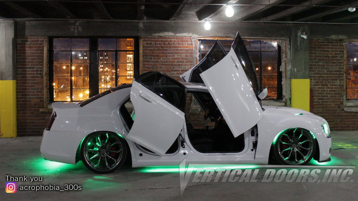 Vertical Lambo Doors on a Chrysler 300 @navarro_345v8 Installed by Ver –  Vertical Doors, Inc.