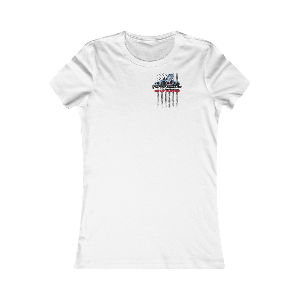 Women's Favorite Tee Chevrolet Corvette C8 USA Flag Vertical